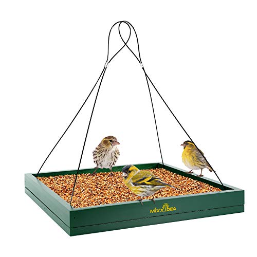 Squirrel-Proof Wooden Bird Feeder for Outdoor Use