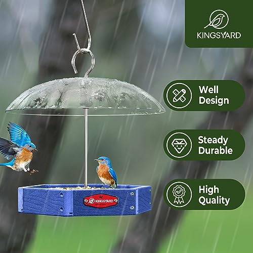 Adjustable Dome Bird Feeder in Blue