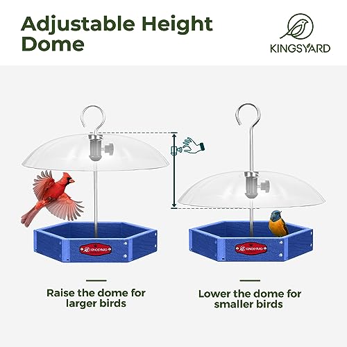 Adjustable Dome Bird Feeder in Blue