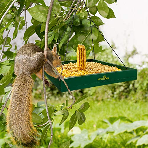 Squirrel-Proof Wooden Bird Feeder for Outdoor Use