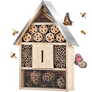 Wooden Bee and Butterfly House for Garden