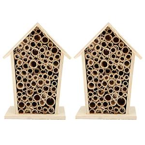 Wooden Bee House and Insect Hotel, 2PCS