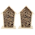 Wooden Bee House and Insect Hotel, 2PCS