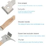 AukBeeFun Steel Hive Tools with Wooden Handle