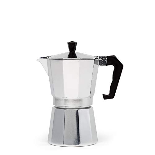 Aluminum espresso maker for bold coffee - 6 cups