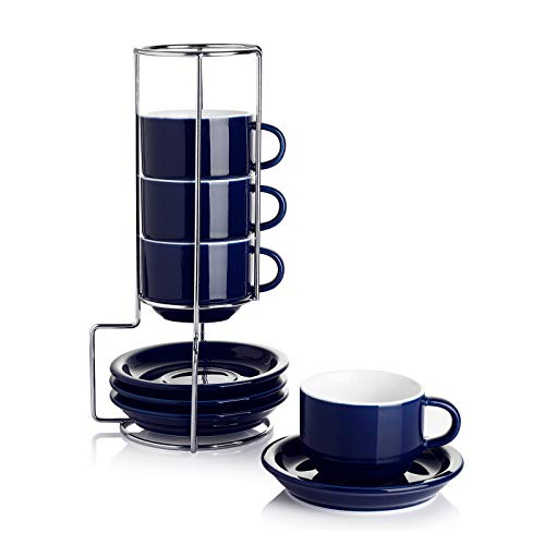Marine Blue Porcelain Espresso Cup Set