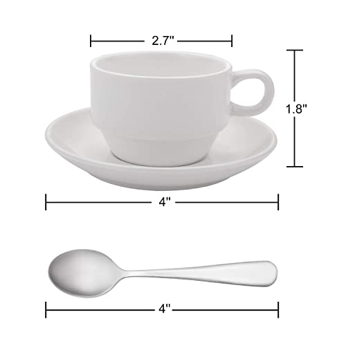 Stackable Espresso Cups with Spoons (12-pc set)