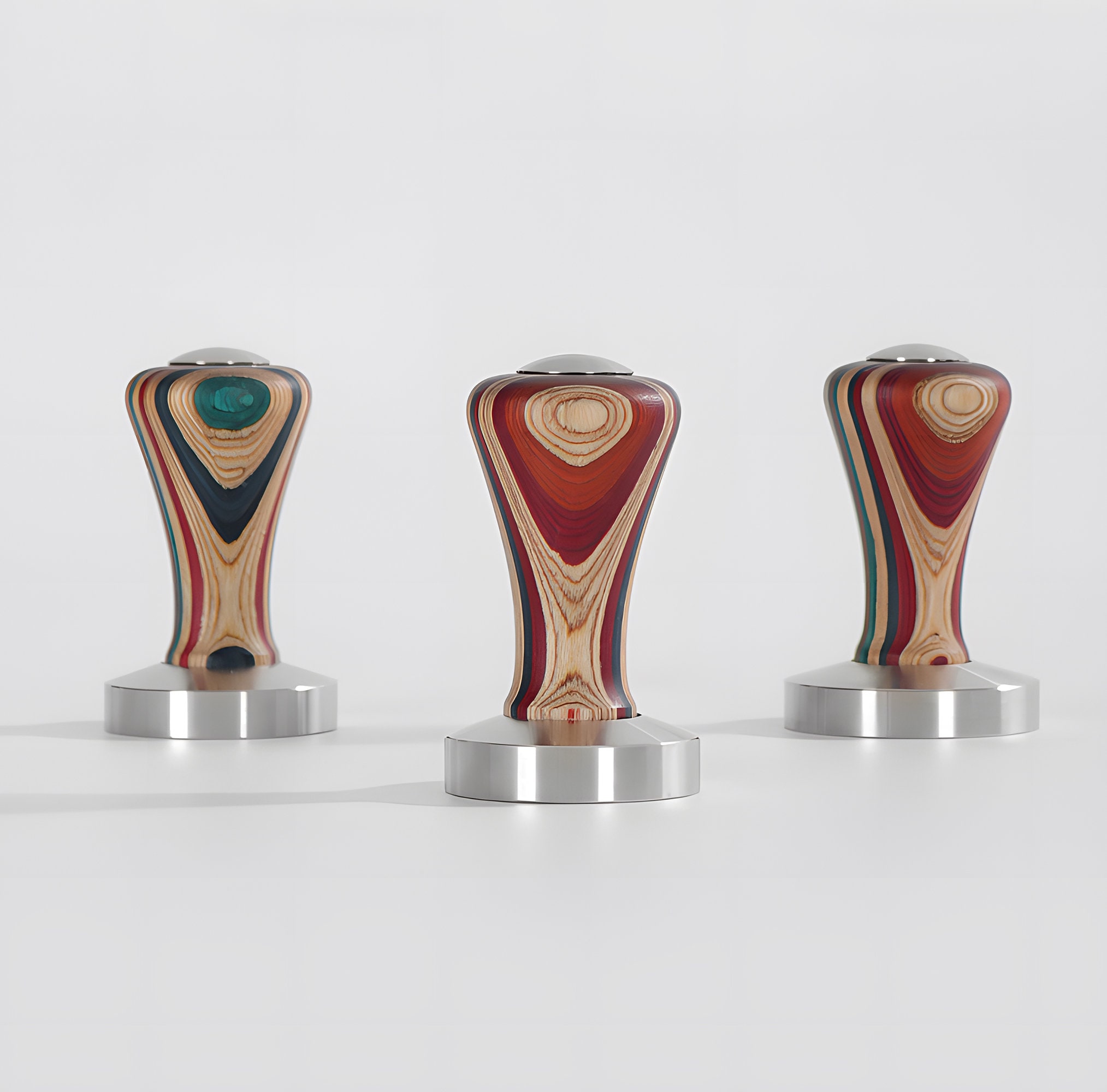 Wooden Espresso Tamper with Colorful Handle