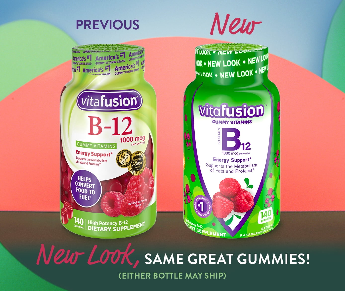 Vitafusion Raspberry B12 Gummies, 60ct