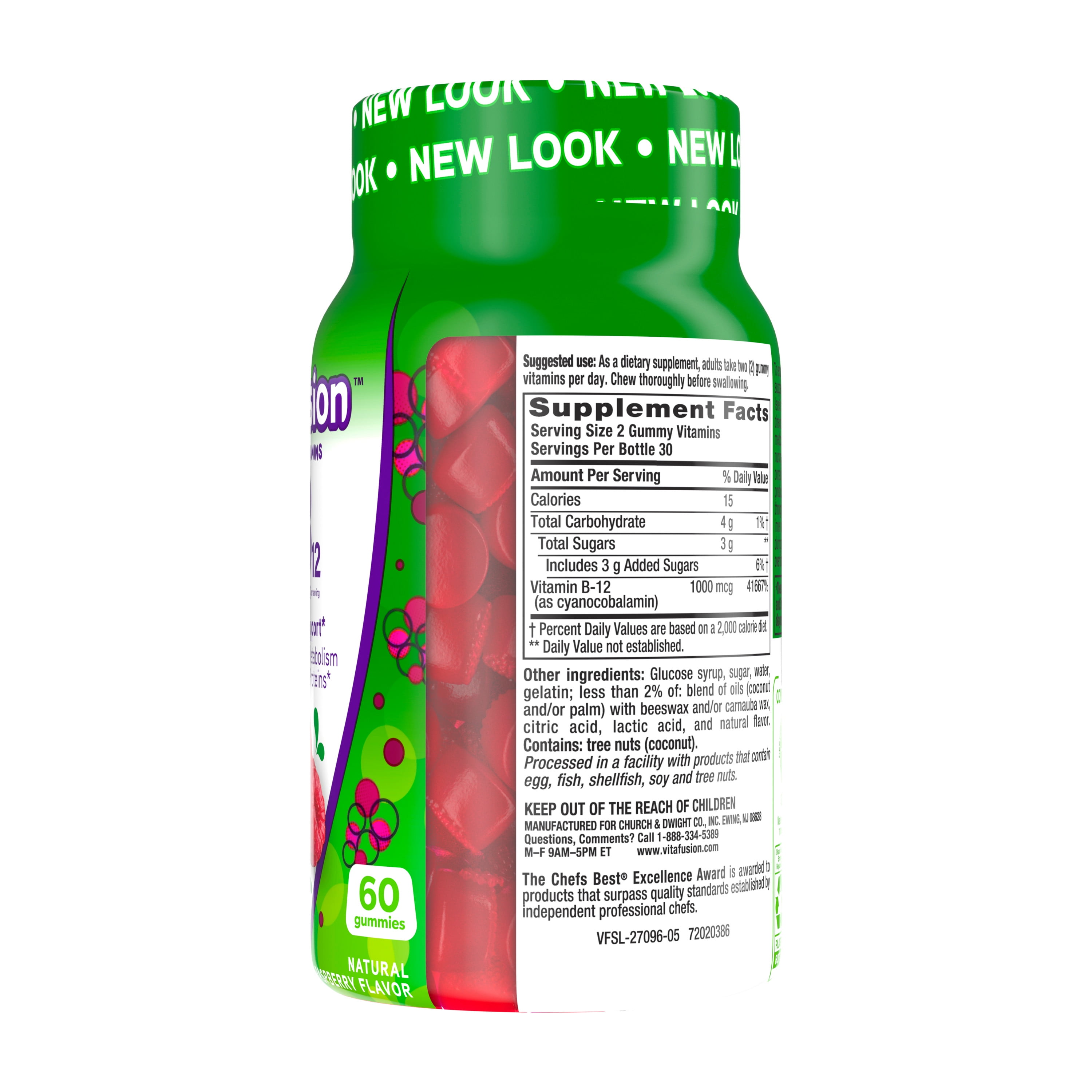 Vitafusion Raspberry B12 Gummies, 60ct