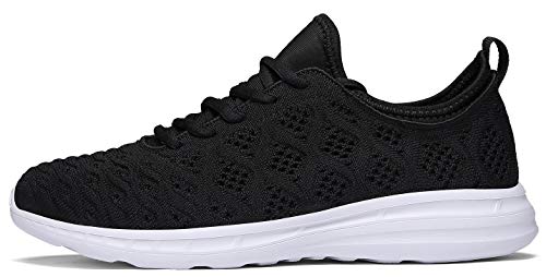 Joomra Women Tennis Shoes Lightweight for Ladies Gym Jogging Snikers Walking Running Sport Street Fashion Sneakers Black Size 10