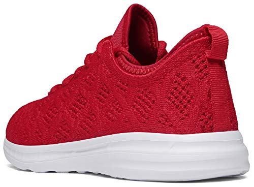 Joomra Women Tennis Shoes Red Cute Lightweight Breathable Gym Fitniss Jogging Walking Sport Athletic Fashion Tennis Sneakers Size 9