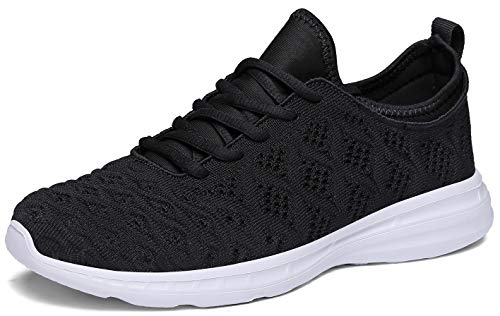 Joomra Womens Shoes Black Walking Lightweight for Gym Jogging Running Workout Sport Fashion Teacher Athletic Tennis Sneakers Size 11