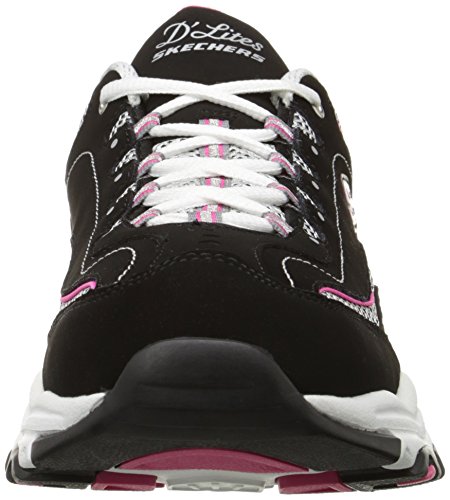Skechers Sport Women's D'Lites Centennial Sneaker, Black/Pink Centennial, 5 M US