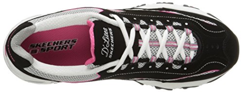 Skechers Sport Women's D'Lites Centennial Sneaker, Black/Pink Centennial, 5 M US