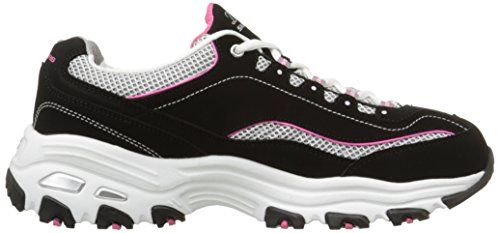 Skechers Sport Women's D'Lites Centennial Sneaker, Black/Pink Centennial, 5 M US