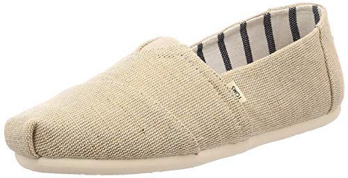 TOMS Venice Collection Alpargata Unbleached Heritage Canvas 11.5