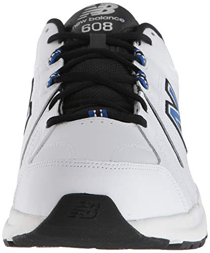 New Balance Men's 608 V5 Casual Comfort Cross Trainer, White/Team Royal, 14