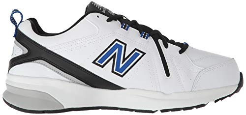 New Balance Men's 608 V5 Casual Comfort Cross Trainer, White/Team Royal, 14