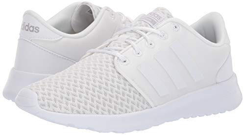 adidas Women's CloudfoamQT Racer Xpressive-Contemporary CloudfoamRunning Sneakers Shoes, White/White/Grey, 9 M US