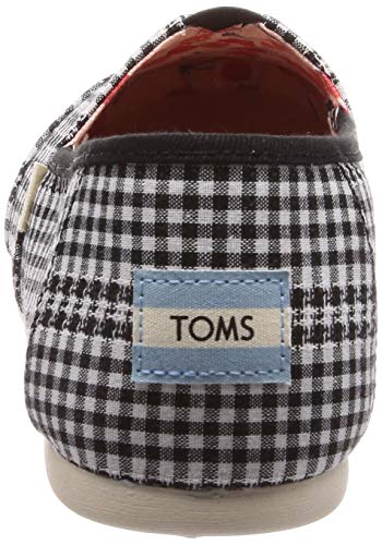 TOMS Women's Alpargata Espadrille, Size: 7.5 B(M) US, Color: Black Gingham Stripe