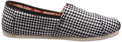 TOMS Women's Alpargata Espadrille, Size: 7.5 B(M) US, Color: Black Gingham Stripe