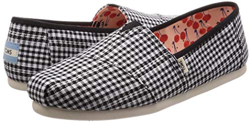 TOMS Women's Alpargata Espadrille, Size: 7.5 B(M) US, Color: Black Gingham Stripe
