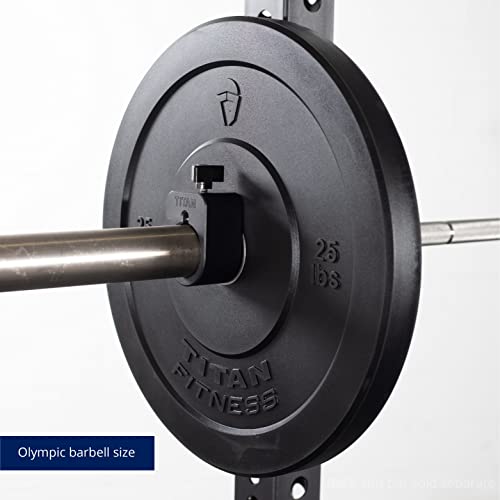 Titan Fitness Pair 25 lb Olympic Bumper Plate Black Benchpress Strength Training