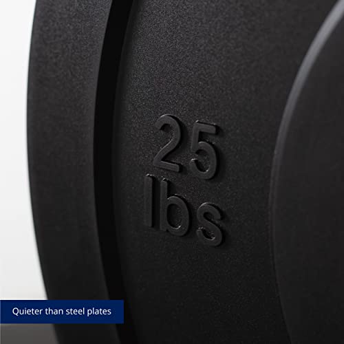 Titan Fitness Pair 25 lb Olympic Bumper Plate Black Benchpress Strength Training