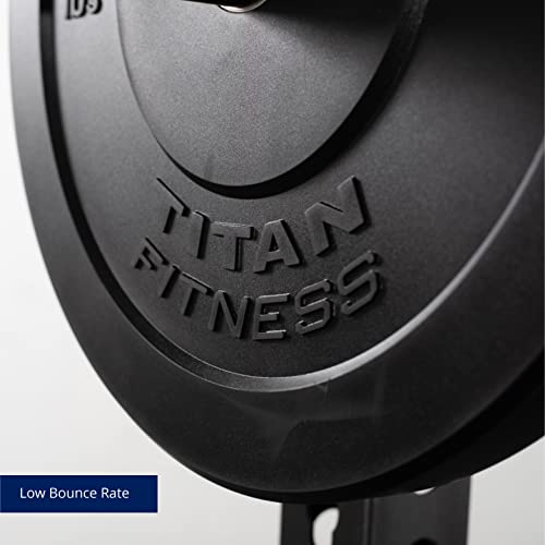 Titan Fitness Pair 25 lb Olympic Bumper Plate Black Benchpress Strength Training
