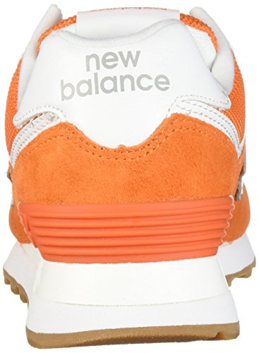 New Balance Women's 574 V2 Essentials Sneaker, Varsity Orange/White, 5.5 W US