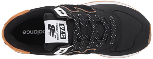 New Balance Women's 574 V2 Back Pack Sneaker, Black/White, 6