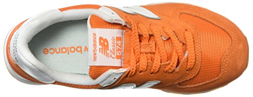 New Balance Women's 574 V2 Essentials Sneaker, Varsity Orange/White, 5.5 W US