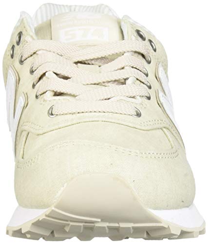 New Balance Women's 574 V2 Beach Chambray Sneaker, Moonbeam/White, 6.5