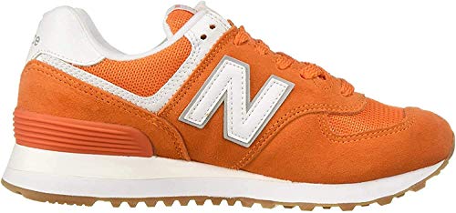 New Balance Women's 574 V2 Essentials Sneaker, Varsity Orange/White, 5.5 W US