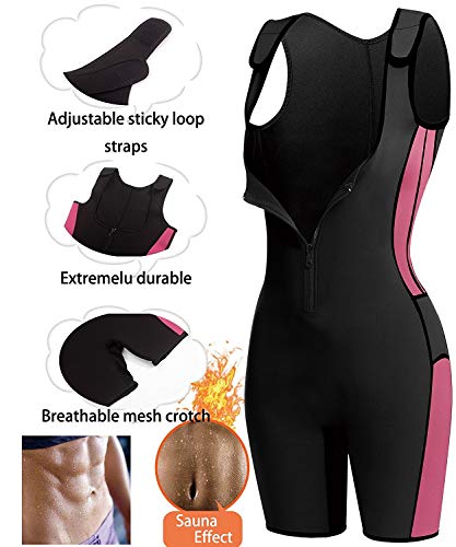 BRABIC Womens Full Body Shapewear Sport Sweat Neoprene Suit,Waist Trainer Bodysuit with Adjustable Straps for Weight Loss
