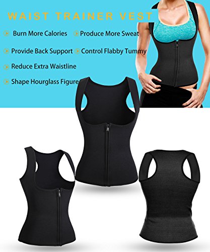 GAODI Women Waist Trainer Vest Slim Corset Neoprene Sauna Tank Top Zipper Weight Loss Body Shaper Shirt