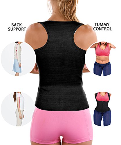 GAODI Women Waist Trainer Vest Slim Corset Neoprene Sauna Tank Top Zipper Weight Loss Body Shaper Shirt