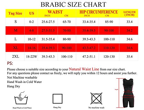 BRABIC Womens Full Body Shapewear Sport Sweat Neoprene Suit,Waist Trainer Bodysuit with Adjustable Straps for Weight Loss