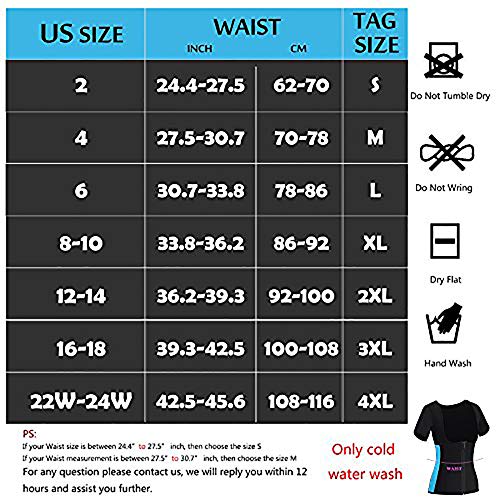 Women Sauna Suit Waist Trainer Neoprene Shirt for Sport Workout Corset Hot Body Shaper Top (4XL, Black Sauna Sweat Shirt)