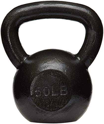 Amazon Basics Cast Iron Kettlebell - 50 Pounds, Black