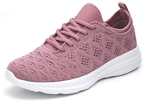 Joomra Women Tennis Shoes Lightweight for Ladies Gym Jogging Walking Stylish Fitness Athletic Fashion Sneakers Mauve Size 10