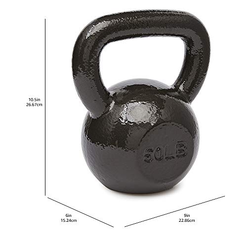 Amazon Basics Cast Iron Kettlebell - 50 Pounds, Black
