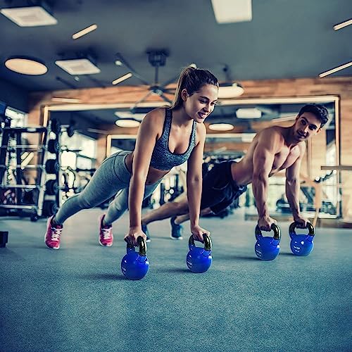 Yes4All Combo Vinyl Coated Kettlebell Weight Sets  Great for Full Body Workout and Strength Training  Vinyl Kettlebells 10 15 lbs