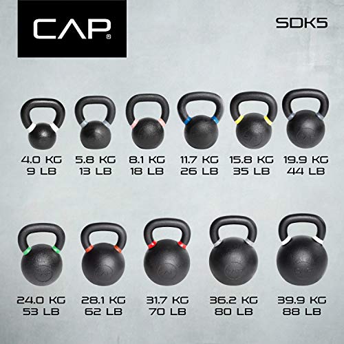 CAP Barbell Cast Iron Competition Kettlebell Weight, 26 Pound, Black/Blue