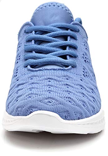 Joomra Women Tennis Shoes Lightweight for Ladies Gym Jogging Walking Stylish Fitness Athletic Fashion Sneakers Blue Size 10