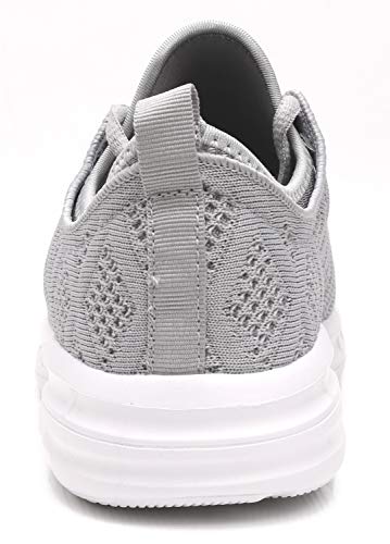 Joomra Women Tennis Shoes Fashion Gym Ladies Lightweight Street Comfortable Jogging Walking Sport Athletic Sneakers Gray Size 8