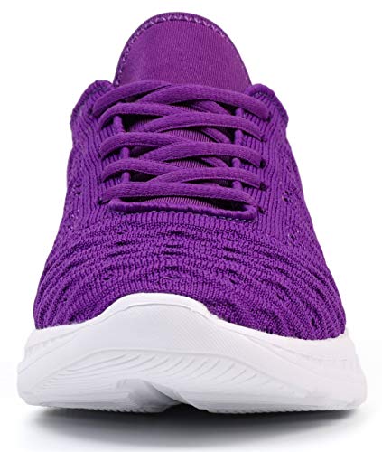 Joomra Women Gym Sneakers Casual Ladies Lightweight Fashion Female Walking Running Sport Workout Athletic Tennis Shoes Purple Size 11