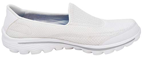 Skechers Performance Women's Go Walk 2 Slip-On Walking Shoe, White, 7.5 M US