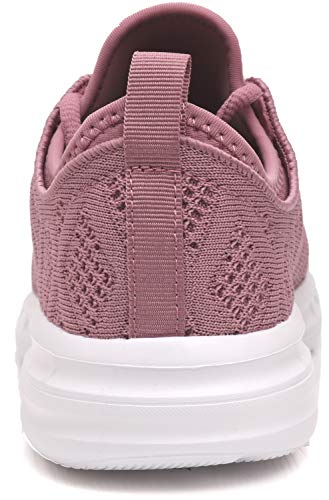 Joomra Women Tennis Shoes Fashion Gym Ladies Lightweight Street Comfortable Jogging Walking Sport Athletic Sneakers Mauve Size 8
